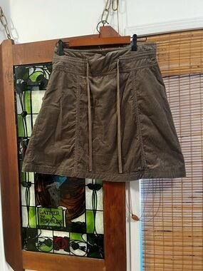 sahalie Olive Green Drawstring A-Line Skirt